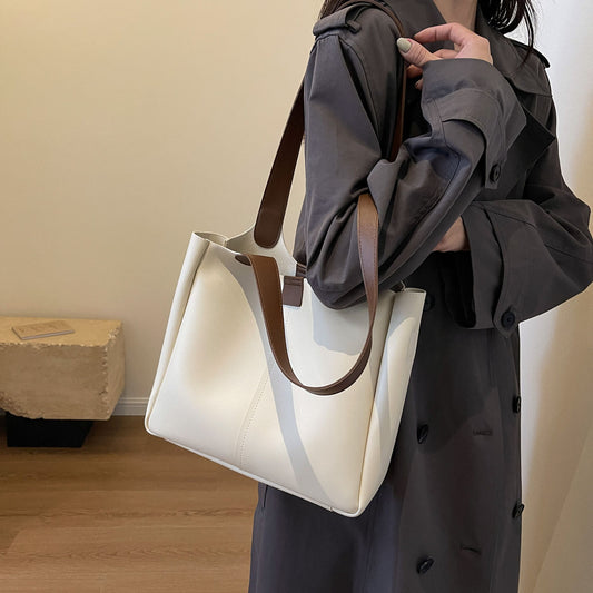 2-in-1 Tote Set – Wide Shoulder Strap Large Bag + Cute Inner Satchel