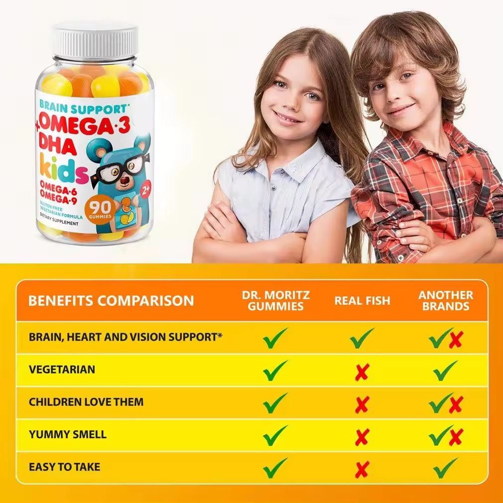 Omega-3 DHA Brain Support Gummies for Kids