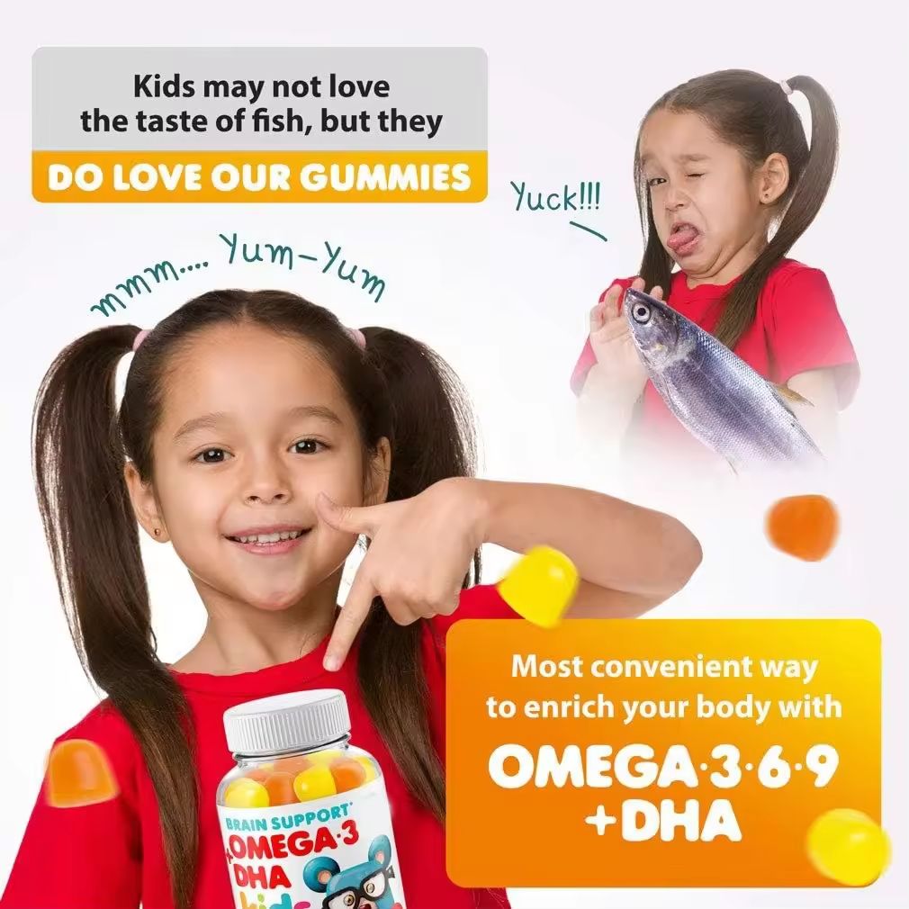 Omega-3 DHA Brain Support Gummies for Kids