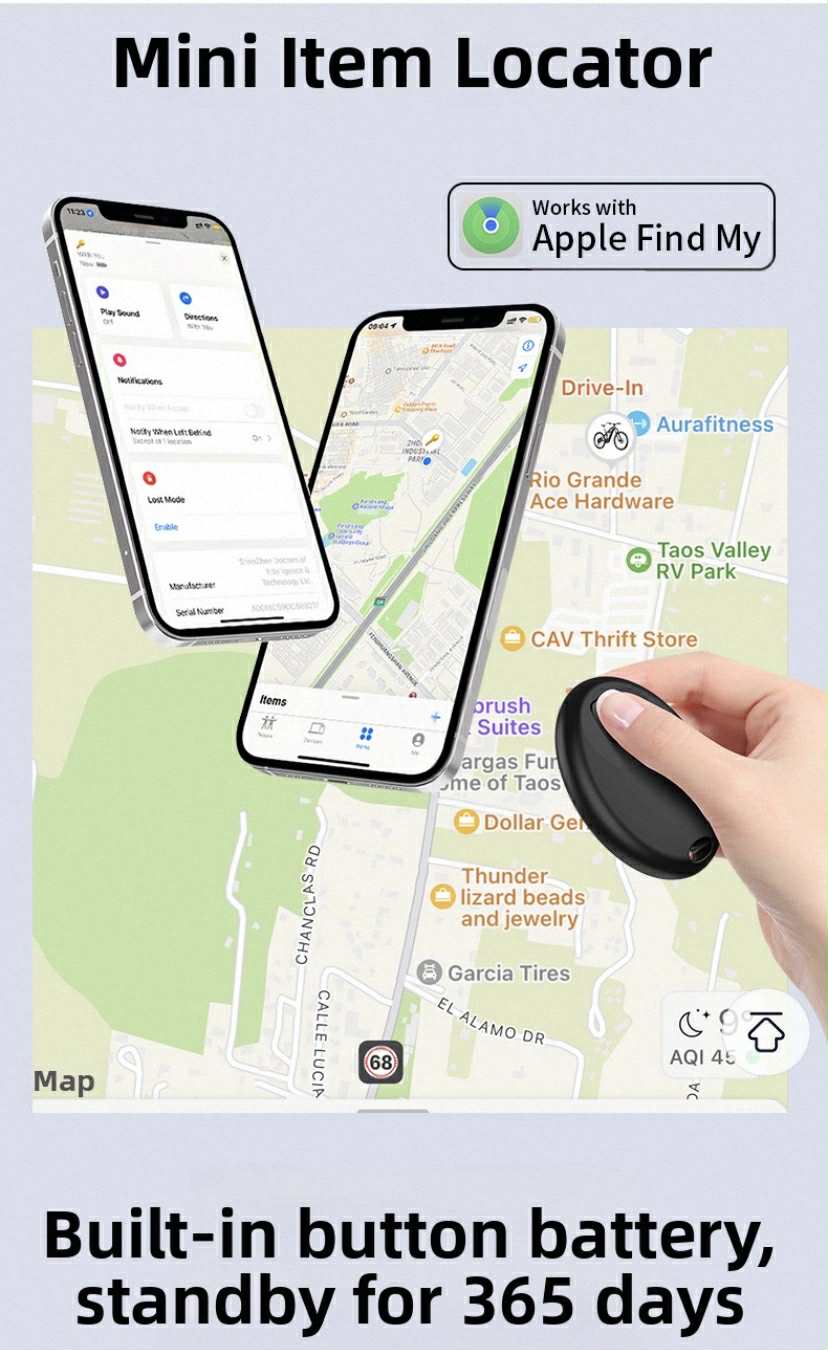 Smart Anti-Loss GPS Locator Tag – 365-Day Battery, No Data or SIM Required