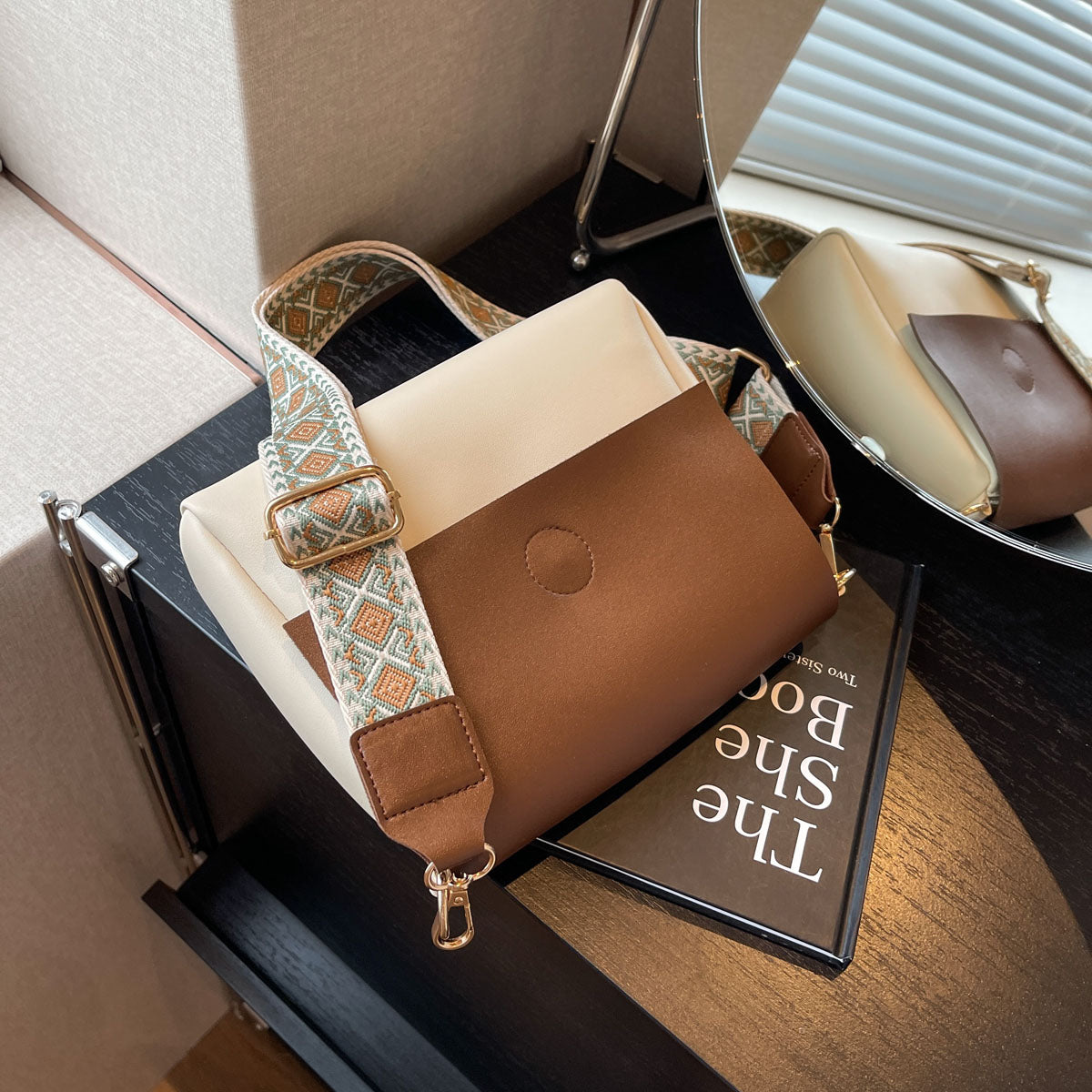 2-in-1 Tote Set – Wide Shoulder Strap Large Bag + Cute Inner Satchel